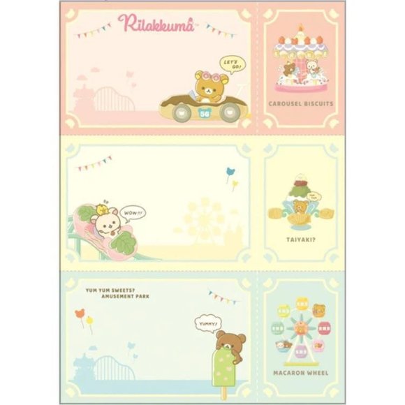 San-X Rilakkuma amusement park medium memo pad - Teal - Picture 9 of 10
